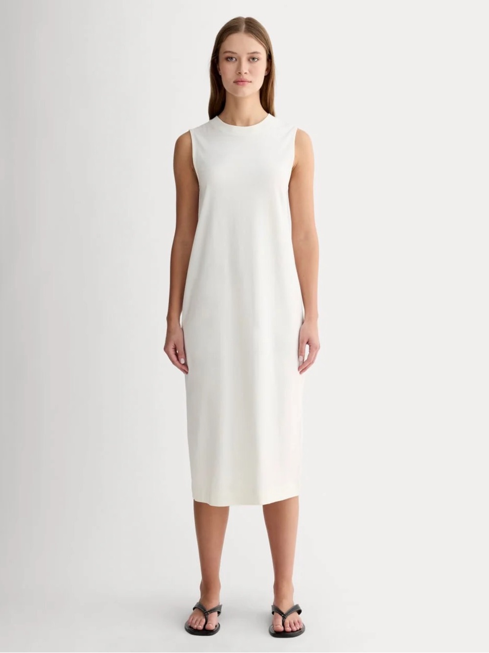 Everlane White Sleeveless Midi Dress